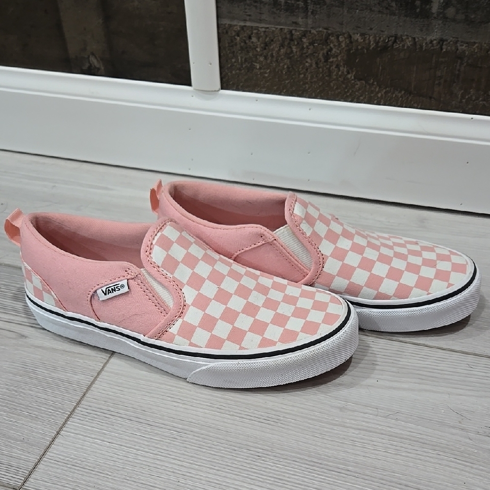 Vans Pink Checkered Slip-On Sneakers